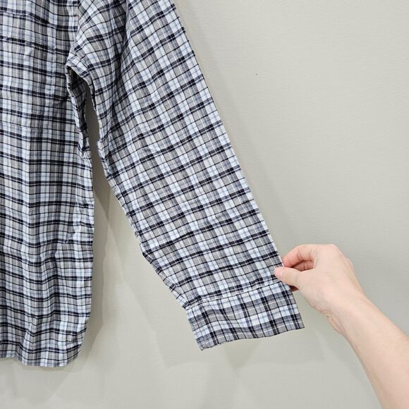 Vintage Banana Republic Mens Y2K Flannel Button Down Shirt Small Gray Gorpcore - Picture 5 of 10
